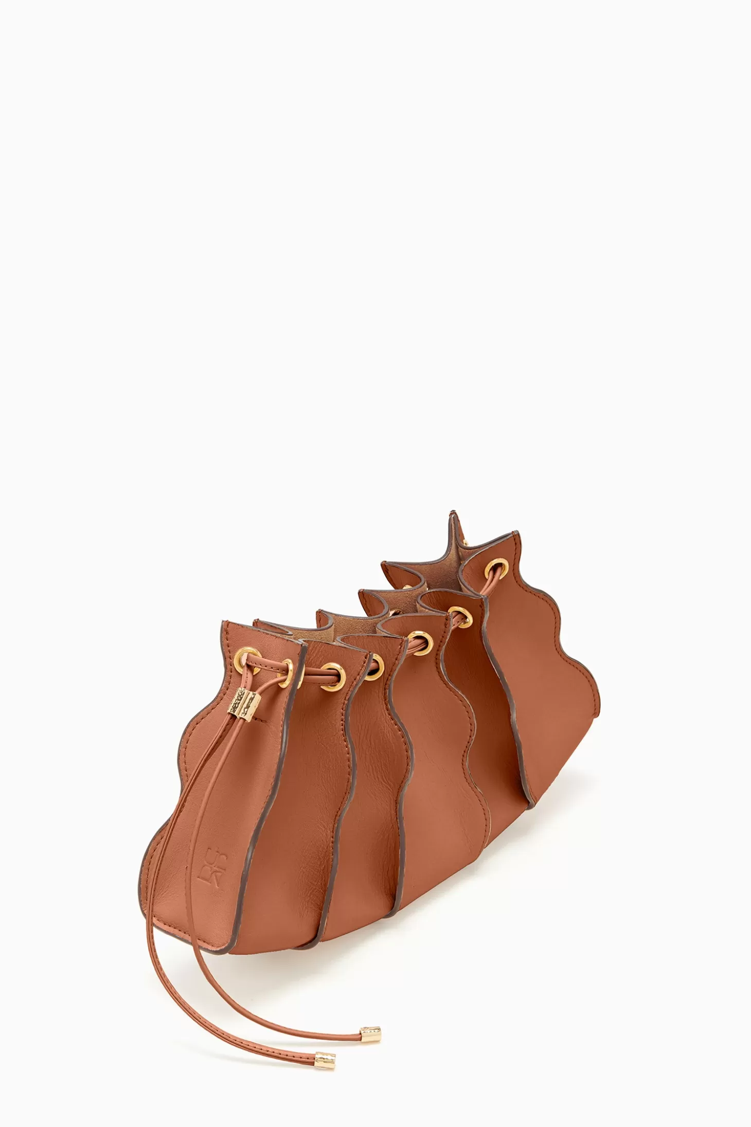 adria_pleated_wave_clutch_4.webp Outlet Ulla Johnson Adria Pleated Wave Clutch Pecan Brown