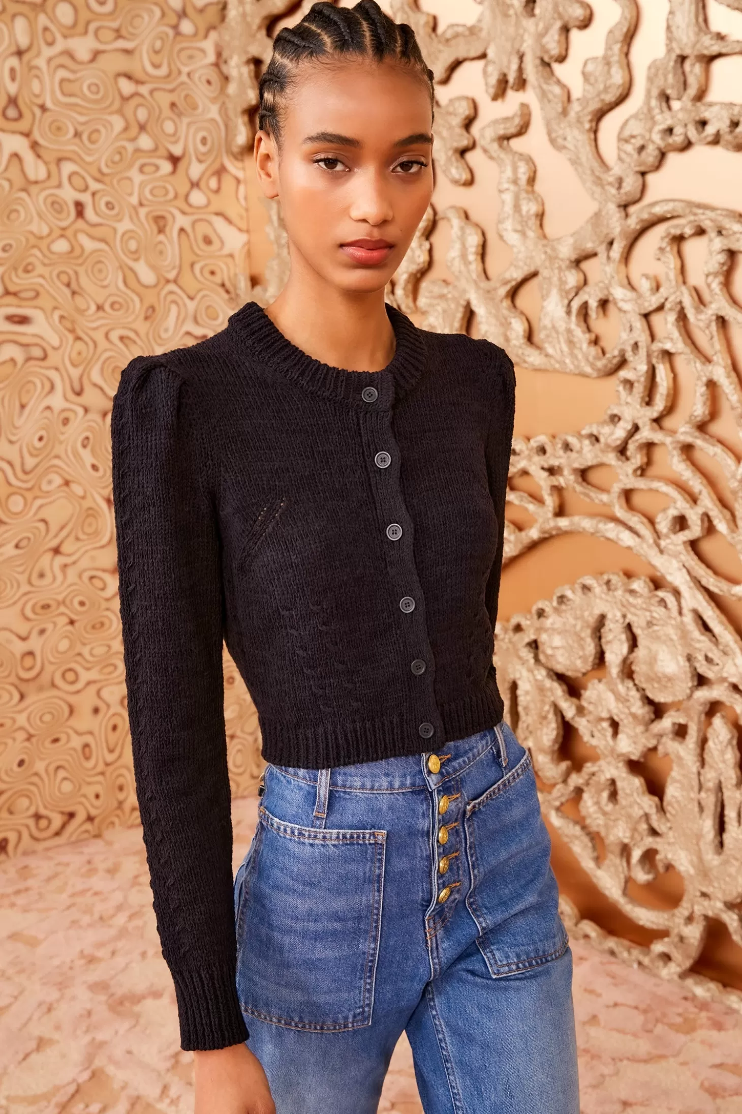 delphina_cardigan_4.webp Sale Ulla Johnson Delphina Cardigan Noir